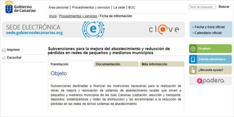 Subvenciones para mejorar los sistemas de abastecimiento de municipios canarios
