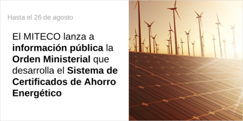 Consulta pública sobre la orden para desarrollar el Sistema de Certificados de Ahorro Energético