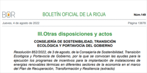 Extracto de la convocatoria del BOR.