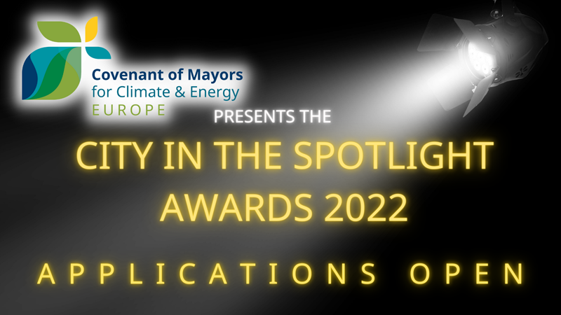 Anuncio de que continúan abiertas las inscripciones a los premios City in the Spotlight Awards 2022.