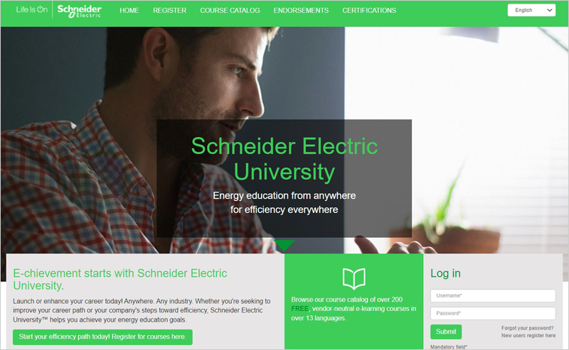 plataforma Schneider Electric University 