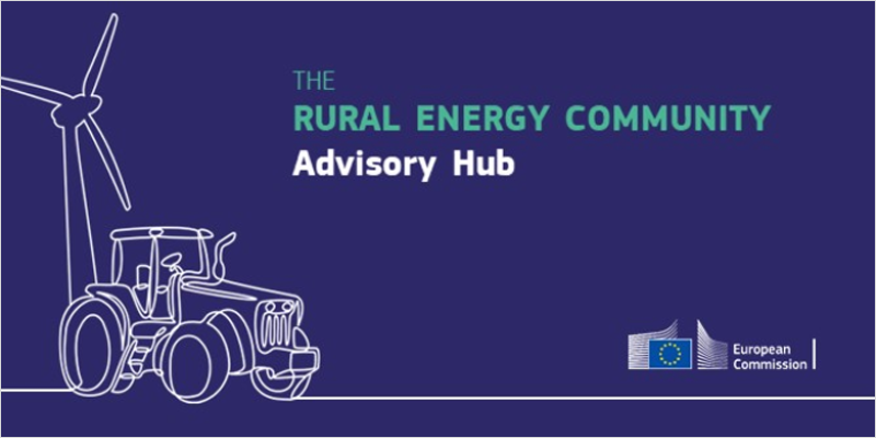 Infografía convocatoria rural energy communitu advisory hub.