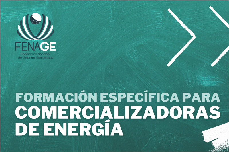 Cartel con el anuncio de la formación específica para comercializadoras de energía.