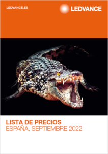 Portada del nuevo catálogo de la lista de precios septiembre 2022 de LEDVANCE.