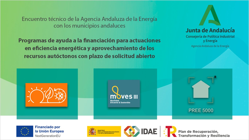 Infografía sobre el encuentro técnico de la Agencia Andaluza de la Energía con los municipios andaluces.