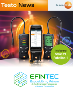 Cartel anunciando que Testo participará en Efintec 2022.