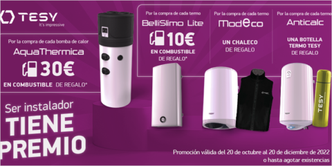 Campaña de bombas de calor y termos eléctricos de TESY dirigida a instaladores profesionales