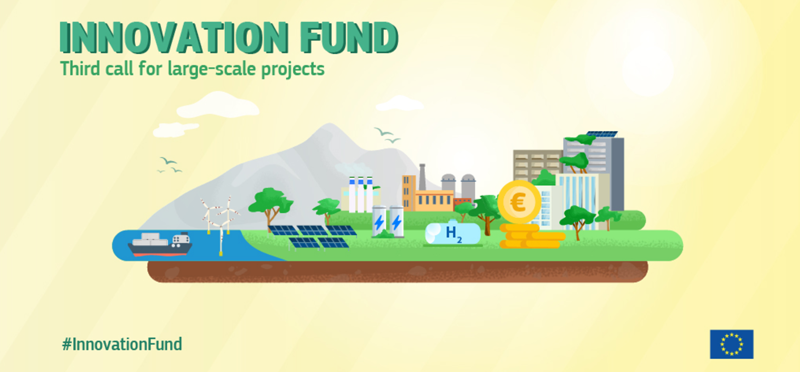 Infografía anunciando la tercera convocatoria del Fondo de Innovación de la CE.