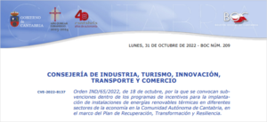 Extracto convocatoria ayudas Cantabria.