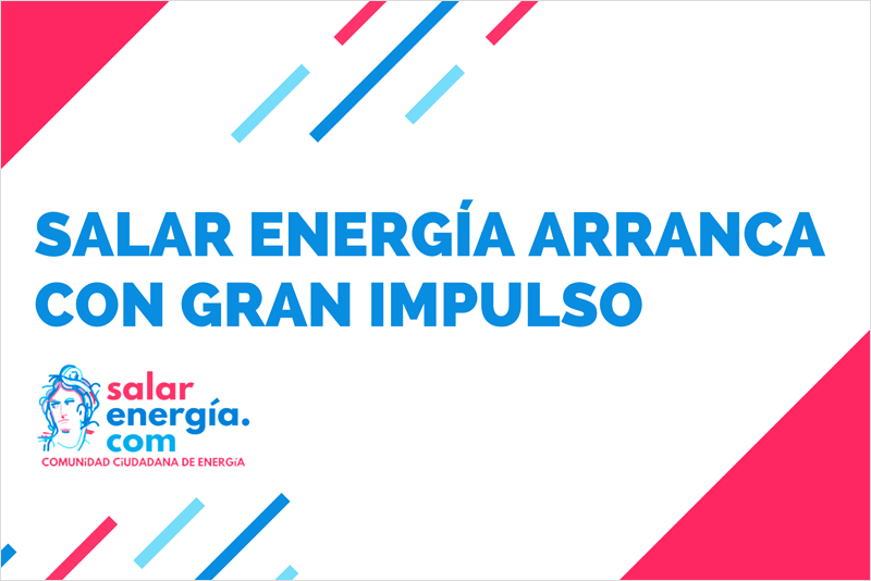 Logo comunidad energética Salar Energía y un texto que pone que Salar Energía arranca con gran impulso.