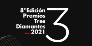 Logo premios 3 diamantes en negro.