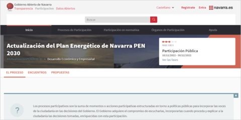 La actualización del Plan Energético de Navarra 2030 espera las aportaciones de la ciudadanía