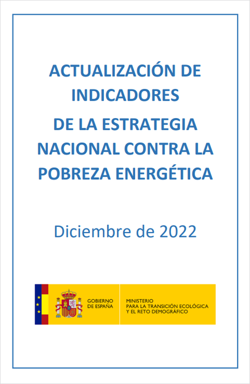 Portada informe actualización indicadores de la estrategia nacional contra la pobreza energética.