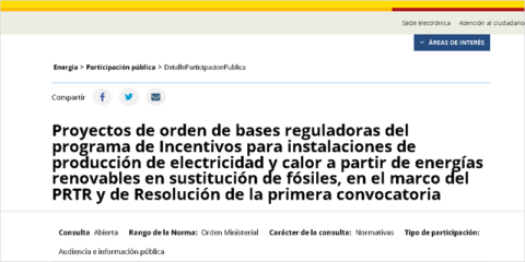 Audiencia pública de las ayudas para sustituir por renovables los combustibles fósiles en la industria