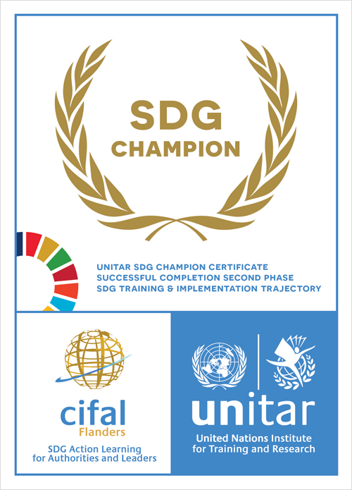 Logo con la certificación SGD de Naciones Unidas.