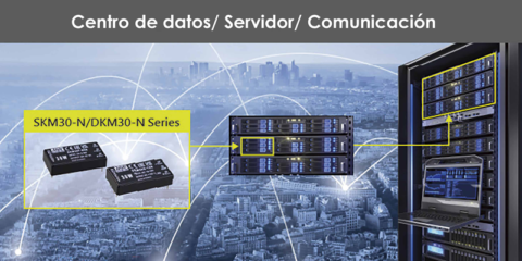 Nuevas series de convertidores CC/CC SKM30-N y DKM30-N distribuidas por Electrónica OLFER
