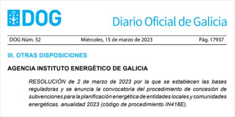 Galicia convoca ayudas para reducir la factura de los ayuntamientos y crear comunidades energéticas
