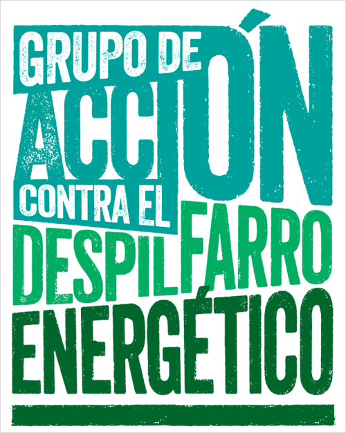 Cartel grupo acción contra el despilfarro energético.