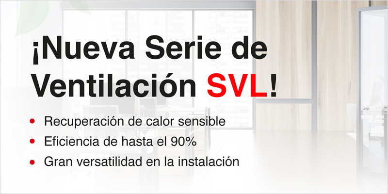 Aparato de ventilación de la serie SVL de Mitsubishi Electric instalado en el techo.