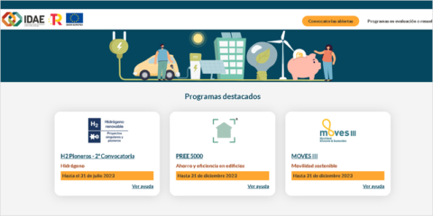 Nueva web del IDAE que recoge las ayudas del PRTR para reforzar la eficiencia energética