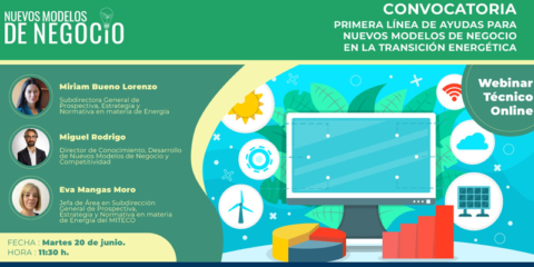 Webinar sobre la convocatoria para nuevos modelos de negocio en la transición energética