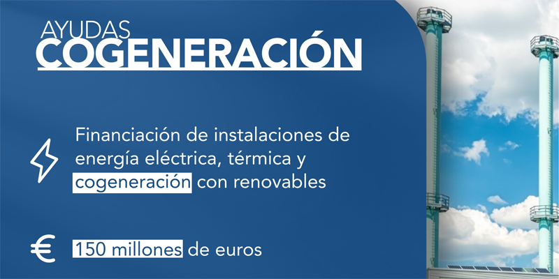 El Miteco convoca ayudas para instalaciones de energía eléctrica, térmica y cogeneración con renovables.