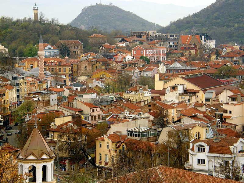 Vista aérea municipio Plovdiv.