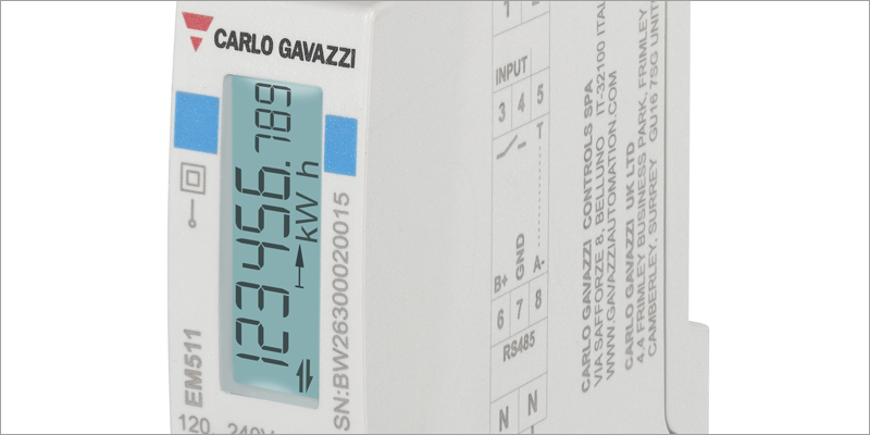 Carlo Gavazzi, presenta el analizador de energía monofásico de la serie EM500.