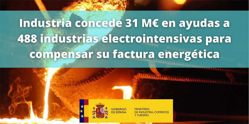 Ayudas por valor de 31 millones para compensar cargos en la factura energética de industrias electrointensivas