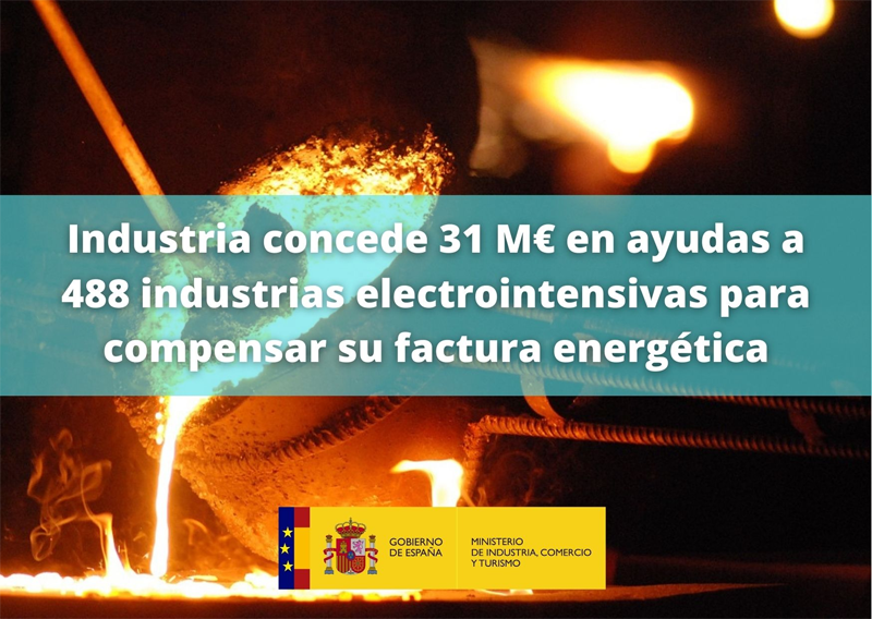 Ayudas por valor de 31 millones para compensar cargos en la factura energética de industrias electrointensivas