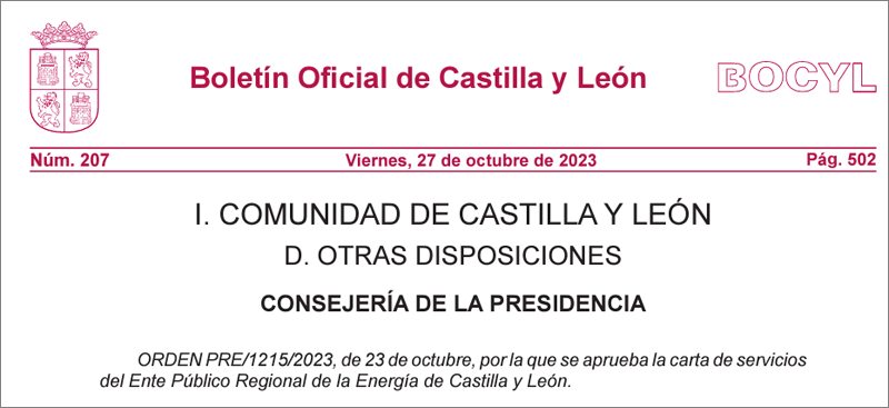 Aprobada la Carta de Servicio para informar sobre ahorro, eficiencia energética y renovables en Castilla y León
