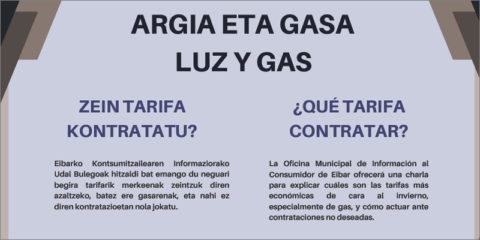 La Casa de Cultura de Portalea será el escenario de una charla sobre contratos y suministros de luz