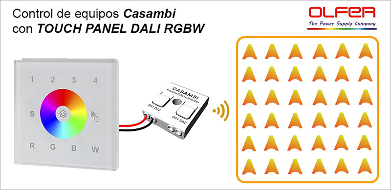 Electrónica OLFER desarrolla una solución plug and play para controlar dispositivos Casambi RGBW o RGB
