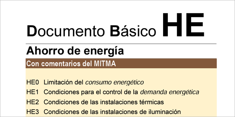 Actualización de los comentarios del Documento Básico DB-HE Ahorro de energía