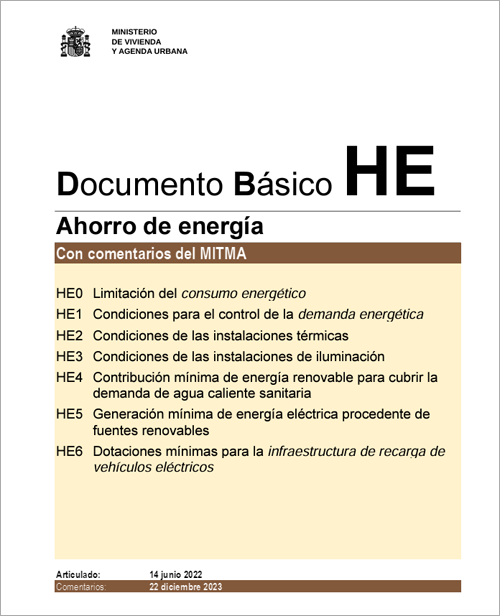 Actualización de los comentarios del Documento Básico DB-HE Ahorro de energía