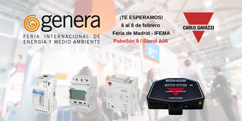 El Gateway IoT UWP4.0 y la herramienta 4-Metering de Carlo Gavazzi se mostrarán en la feria Genera 2024