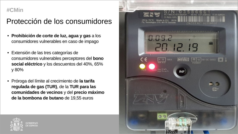 Se prorrogan las medidas para proteger a los consumidores e impulsar las renovables ante la crisis energética