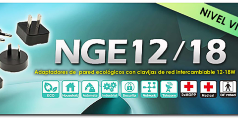 Electrónica OLFER distribuye la serie NGE12/18 de adaptadores de corriente intercambiable