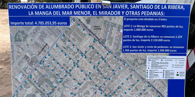 En marcha la renovación del alumbrado público en el municipio de San Javier con tecnología LED