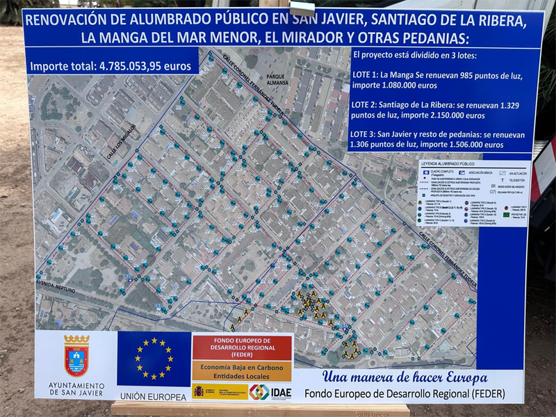 En marcha la renovación del alumbrado público en el municipio de San Javier con tecnología LED
