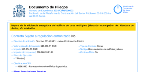 El edificio de la Guardia Civil y juzgado de paz de Valdoviño tendrá una certificación energética A