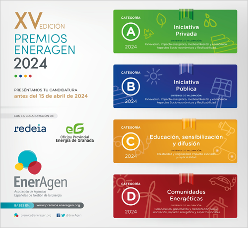 La XV edición de los premios EnerAgen reconocerá iniciativas en beneficio de la transición energética 
