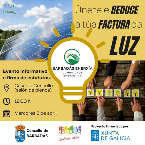 La iniciativa Barbadás Energía ofrecerá soluciones sostenibles para ahorrar en el recibo de la luz