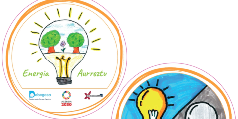 Centros escolares de Eibar impulsan la Agenda 2030 con pegatinas sobre el consumo energético responsable