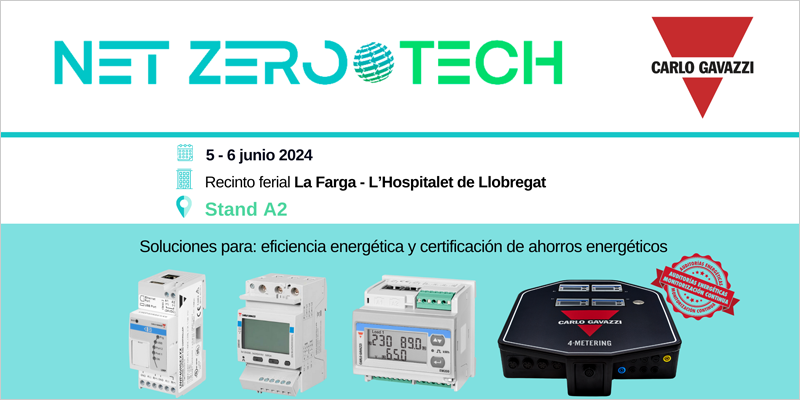 Carlo Gavazzi mostrará sus soluciones para la eficiencia energética en la feria Net Zero Tech