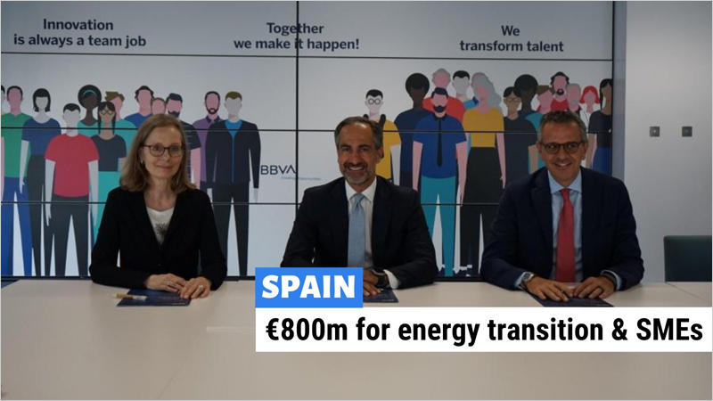 Acuerdo entre el BEI y BBVA para proyectos de eficiencia energética e impulsar la competitividad de las pymes