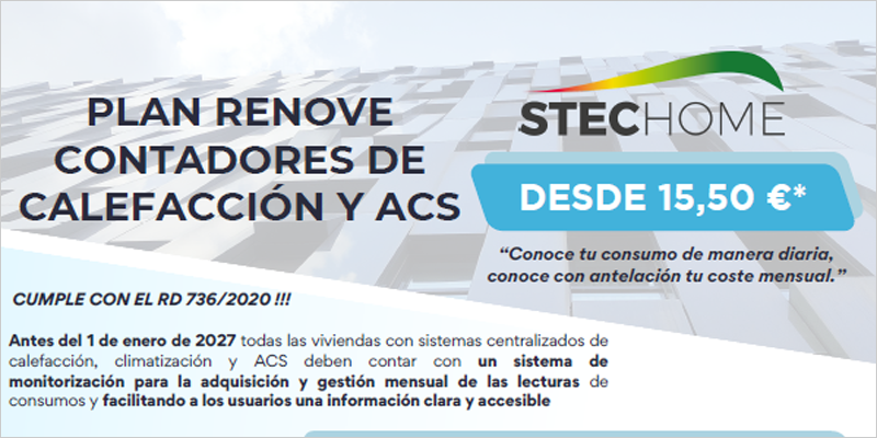 Stechome lanza su Plan RENOVE de calentadores de calefacción y ACS para administradores de fincas