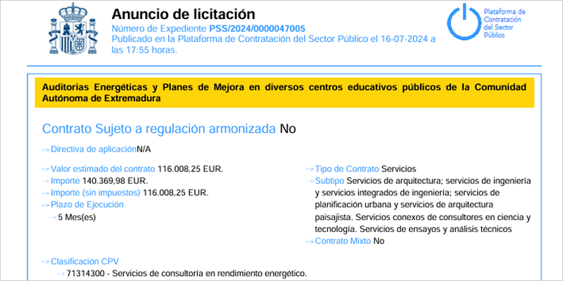 La Junta de Extremadura realizará auditorías energéticas y planes de mejora en centros educativos