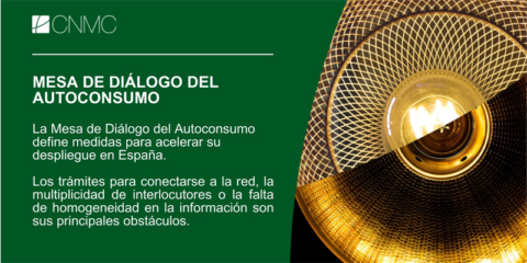 El informe sobre las conclusiones de la Mesa de Diálogo del Autoconsumo incluye medidas para su impulso
