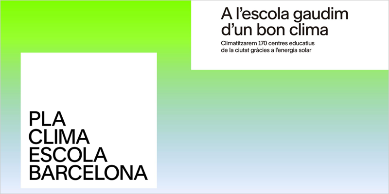 Climatización de 170 centros educativos hasta 2029 con sistemas de aerotermia y placas fotovoltaicas dentro del Plan Clima Escuela Barcelona